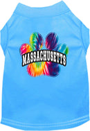 Pet Dog & Cat Screen Printed Shirt for Medium to Large Pets (Sizes 2XL-6XL), "Massachusetts Bright Tie Dye"