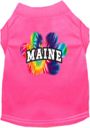 Pet Dog & Cat Screen Printed Shirt for Small to Medium Pets (Sizes XS-XL), "Maine Bright Tie Dye"