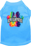 Pet Dog & Cat Screen Printed Shirt for Medium to Large Pets (Sizes 2XL-6XL), "New Hampshire Bright Tie Dye"