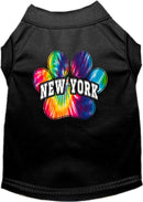 Pet Dog & Cat Screen Printed Shirt for Medium to Large Pets (Sizes 2XL-6XL), "New York Bright Tie Dye"