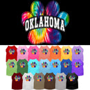 Pet Dog & Cat Screen Printed Shirt for Small to Medium Pets (Sizes XS-XL), "Oklahoma Bright Tie Dye"