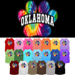 Pet Dog & Cat Screen Printed Shirt for Small to Medium Pets (Sizes XS-XL), "Oklahoma Bright Tie Dye"