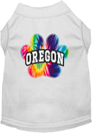 Pet Dog & Cat Screen Printed Shirt for Small to Medium Pets (Sizes XS-XL), "Oregon Bright Tie Dye"