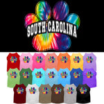 Pet Dog & Cat Screen Printed Shirt for Medium to Large Pets (Sizes 2XL-6XL), "South Carolina Bright Tie Dye"