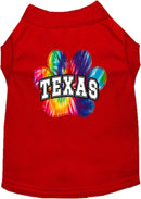 Pet Dog & Cat Screen Printed Shirt for Small to Medium Pets (Sizes XS-XL), "Texas Bright Tie Dye"