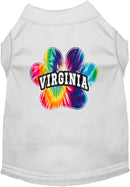 Pet Dog & Cat Screen Printed Shirt for Medium to Large Pets (Sizes 2XL-6XL), "Virginia Bright Tie Dye"