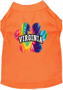 Pet Dog & Cat Screen Printed Shirt for Medium to Large Pets (Sizes 2XL-6XL), "Virginia Bright Tie Dye"