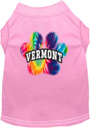 Pet Dog & Cat Screen Printed Shirt for Small to Medium Pets (Sizes XS-XL), "Vermont Bright Tie Dye"