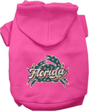 Pet Dog & Cat Screen Printed Hoodie for Medium to Large Pets (Sizes 2XL-6XL), "Florida Retro Crabs"