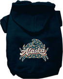 Pet Dog & Cat Screen Printed Hoodie for Medium to Large Pets (Sizes 2XL-6XL), "Alaska Retro Crabs"