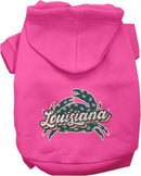 Pet Dog & Cat Screen Printed Hoodie for Small to Medium Pets (Sizes XS-XL), "Louisiana Retro Crabs"