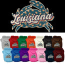 Pet Dog & Cat Screen Printed Hoodie for Small to Medium Pets (Sizes XS-XL), "Louisiana Retro Crabs"