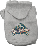 Pet Dog & Cat Screen Printed Hoodie for Small to Medium Pets (Sizes XS-XL), "Louisiana Retro Crabs"