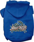 Pet Dog & Cat Screen Printed Hoodie for Medium to Large Pets (Sizes 2XL-6XL), "New York Retro Crabs"