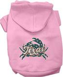 Pet Dog & Cat Screen Printed Hoodie for Medium to Large Pets (Sizes 2XL-6XL), "Texas Retro Crabs"