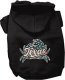 Pet Dog & Cat Screen Printed Hoodie for Medium to Large Pets (Sizes 2XL-6XL), "Texas Retro Crabs"