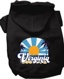 Pet Dog & Cat Screen Printed Hoodie for Medium to Large Pets (Sizes 2XL-6XL), "Virginia Coast"