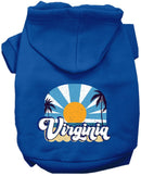 Pet Dog & Cat Screen Printed Hoodie for Medium to Large Pets (Sizes 2XL-6XL), "Virginia Coast"