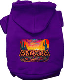 Pet Dog & Cat Screen Printed Hoodie for Medium to Large Pets (Sizes 2XL-6XL), "Arizona Neon Desert"