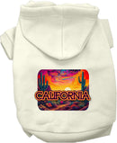 Pet Dog & Cat Screen Printed Hoodie for Medium to Large Pets (Sizes 2XL-6XL), "California Neon Desert"