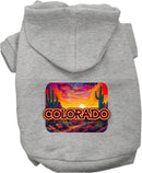Pet Dog & Cat Screen Printed Hoodie for Medium to Large Pets (Sizes 2XL-6XL), "Colorado Neon Desert"