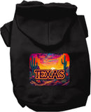 Pet Dog & Cat Screen Printed Hoodie for Medium to Large Pets (Sizes 2XL-6XL), "Texas Neon Desert"