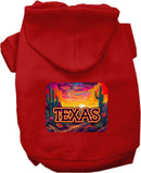 Pet Dog & Cat Screen Printed Hoodie for Medium to Large Pets (Sizes 2XL-6XL), "Texas Neon Desert"