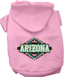 Pet Dog & Cat Screen Printed Hoodie for Small to Medium Pets (Sizes XS-XL), "Arizona Peach Aztec"