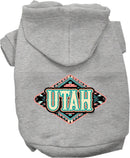 Pet Dog & Cat Screen Printed Hoodie for Medium to Large Pets (Sizes 2XL-6XL), "Utah Peach Aztec"