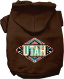 Pet Dog & Cat Screen Printed Hoodie for Medium to Large Pets (Sizes 2XL-6XL), "Utah Peach Aztec"