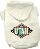 Pet Dog & Cat Screen Printed Hoodie for Medium to Large Pets (Sizes 2XL-6XL), "Utah Peach Aztec"