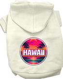 Pet Dog & Cat Screen Printed Hoodie for Small to Medium Pets (Sizes XS-XL), "Hawaii Neon Beach Sunset"