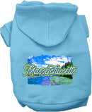 Pet Dog & Cat Screen Printed Hoodie for Small to Medium Pets (Sizes XS-XL), "Massachusetts Summer"