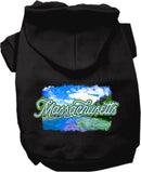 Pet Dog & Cat Screen Printed Hoodie for Small to Medium Pets (Sizes XS-XL), "Massachusetts Summer"