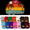 Pet Dog & Cat Screen Printed Hoodie for Medium to Large Pets (Sizes 2XL-6XL), "Alabama Retro Beach Sunset"