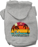 Pet Dog & Cat Screen Printed Hoodie for Medium to Large Pets (Sizes 2XL-6XL), "Alabama Retro Beach Sunset"