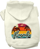 Pet Dog & Cat Screen Printed Hoodie for Medium to Large Pets (Sizes 2XL-6XL), "Florida Retro Beach Sunset"