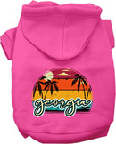 Pet Dog & Cat Screen Printed Hoodie for Medium to Large Pets (Sizes 2XL-6XL), "Georgia Retro Beach Sunset"