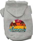 Pet Dog & Cat Screen Printed Hoodie for Small to Medium Pets (Sizes XS-XL), "Hawaii Retro Beach Sunset"