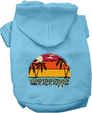 Pet Dog & Cat Screen Printed Hoodie for Medium to Large Pets (Sizes 2XL-6XL), "Mississippi Retro Beach Sunset"