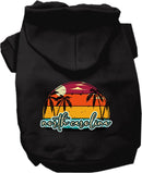 Pet Dog & Cat Screen Printed Hoodie for Medium to Large Pets (Sizes 2XL-6XL), "North Carolina Retro Beach Sunset"