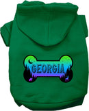 Pet Dog & Cat Screen Printed Hoodie for Small to Medium Pets (Sizes XS-XL), "Georgia Mountain Shades"