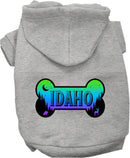 Pet Dog & Cat Screen Printed Hoodie for Medium to Large Pets (Sizes 2XL-6XL), "Idaho Mountain Shades"