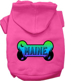 Pet Dog & Cat Screen Printed Hoodie for Medium to Large Pets (Sizes 2XL-6XL), "Maine Mountain Shades"