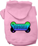 Pet Dog & Cat Screen Printed Hoodie for Medium to Large Pets (Sizes 2XL-6XL), "Virginia Mountain Shades"