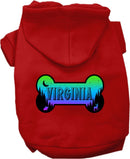 Pet Dog & Cat Screen Printed Hoodie for Medium to Large Pets (Sizes 2XL-6XL), "Virginia Mountain Shades"