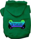 Pet Dog & Cat Screen Printed Hoodie for Small to Medium Pets (Sizes XS-XL), "Wyoming Mountain Shades"