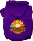 Pet Dog & Cat Screen Printed Hoodie for Small to Medium Pets (Sizes XS-XL), "Maryland Mellow Mountain"