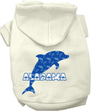 Pet Dog & Cat Screen Printed Hoodie for Small to Medium Pets (Sizes XS-XL), "Alabama Blue Dolphins"