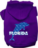 Pet Dog & Cat Screen Printed Hoodie for Medium to Large Pets (Sizes 2XL-6XL), "Florida Blue Dolphins"